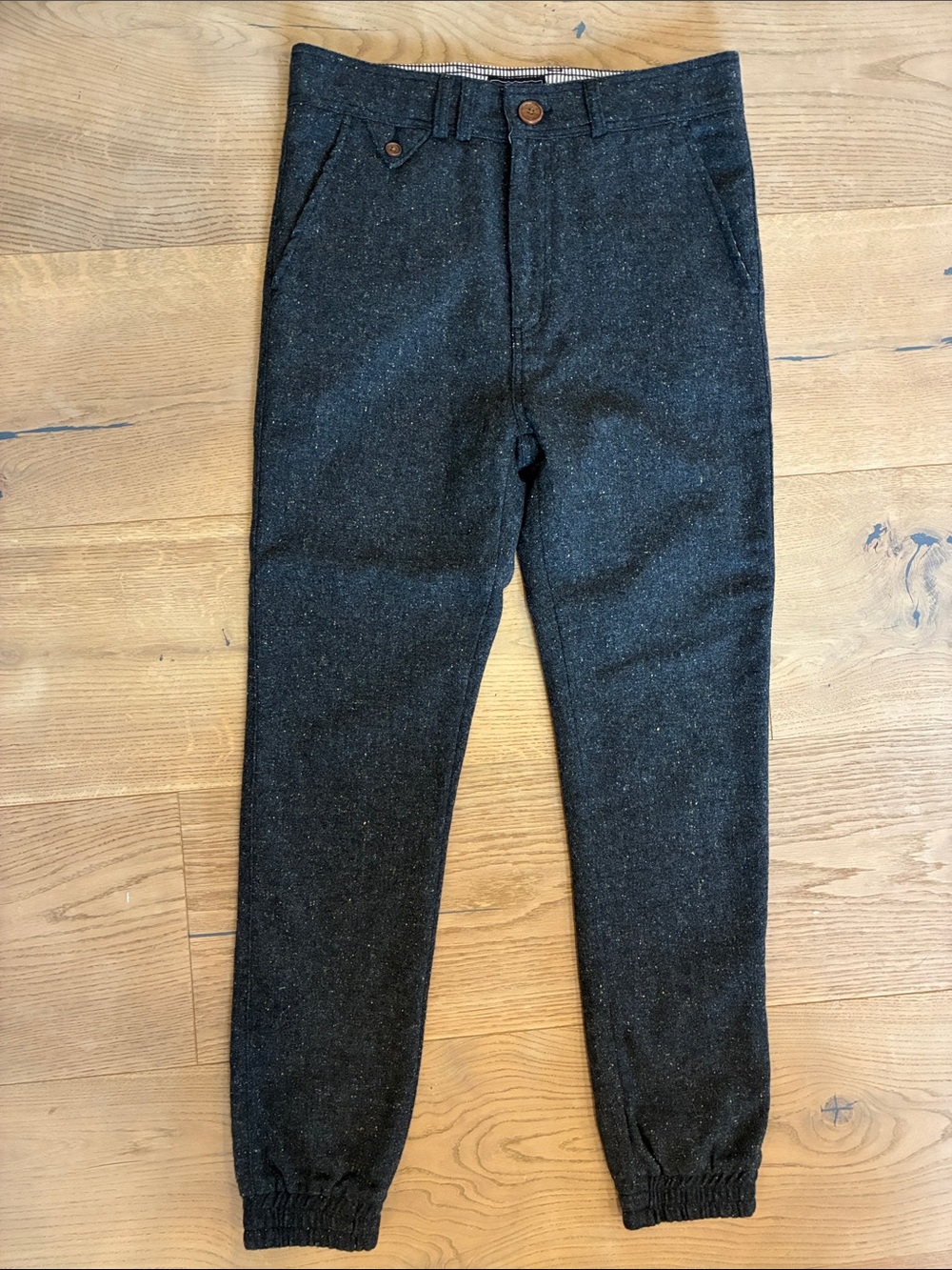 Men's Charcoal Speckled Wool Joggers